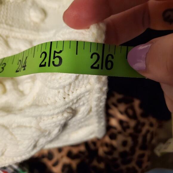 Talbots Ivory Cable Knit Funnel Neck Sweater Women's Size Small - Picture 10 of 10